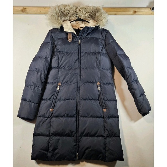 Lauren Ralph Lauren Coat Women's Size SP Faux Fir Down Filled Puffer Coat Navy - Picture 2 of 10
